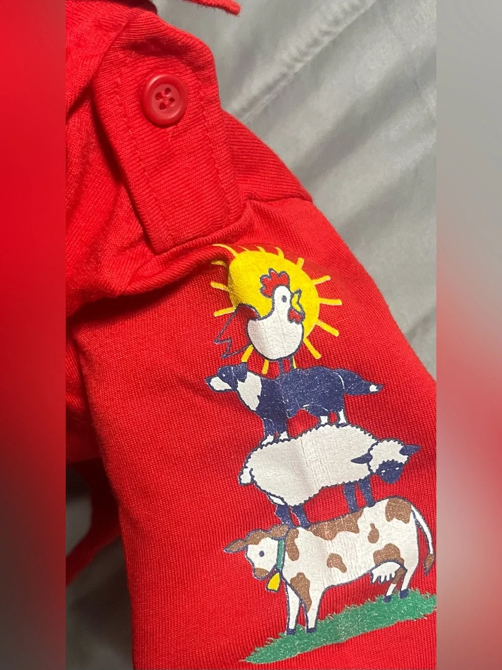 Vintage 90s OshKosh B’Gosh Farm Graphic Polo Shirt Size 3T Made in USA